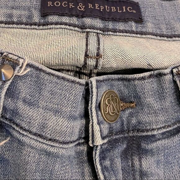 Rock & Republic Jeans Kasandra Bootcut Queen B Style Studded Size 8 - Picture 4 of 15